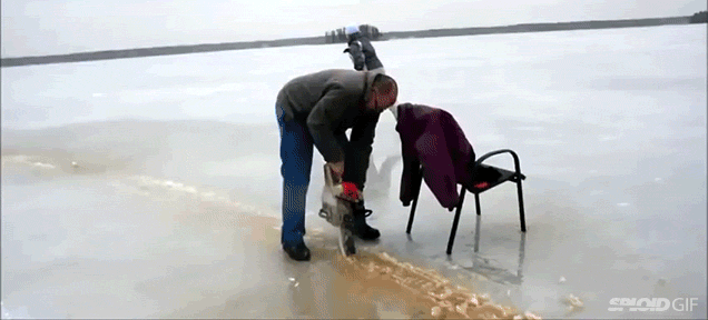 Crazy People Chainsawed A Frozen Lake To Make A Spinning Ice Carousel