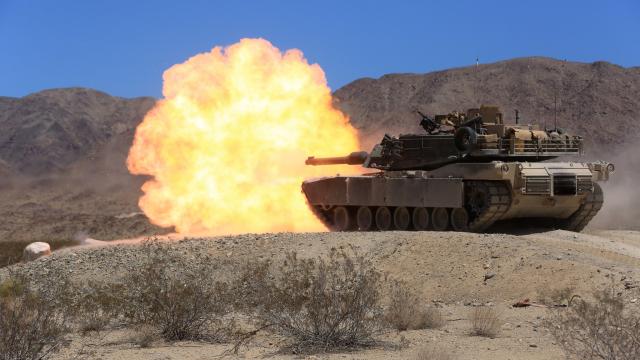 Here’s A M1 Abrams Tank Shooting Out A Giant Fireball