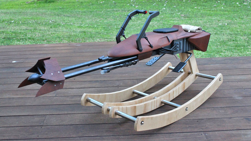 The Dad Of The Year Built His Daughter A Custom Speeder Bike Rocking Horse 