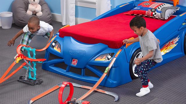 This Race Car Bed Is A Giant Extension Of Your Kid’s Hot Wheels Tracks