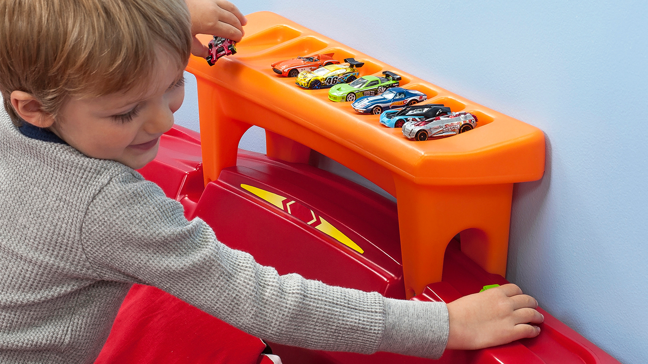 This Race Car Bed Is A Giant Extension Of Your Kid’s Hot Wheels Tracks