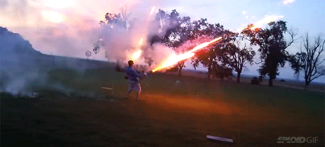 This Dual Cannon Machine Gun That Shoots Fireworks Is So Much Badass Fun