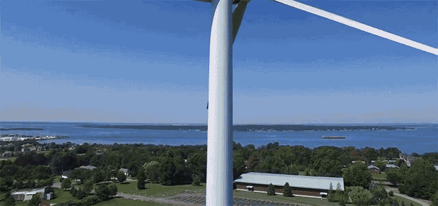 Drone Pilot Discovers Crazy Dude Sunbathing Atop A Towering Wind Turbine