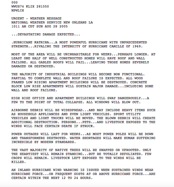 The Haunting Weather Statement That Saved Lives During Hurricane Katrina