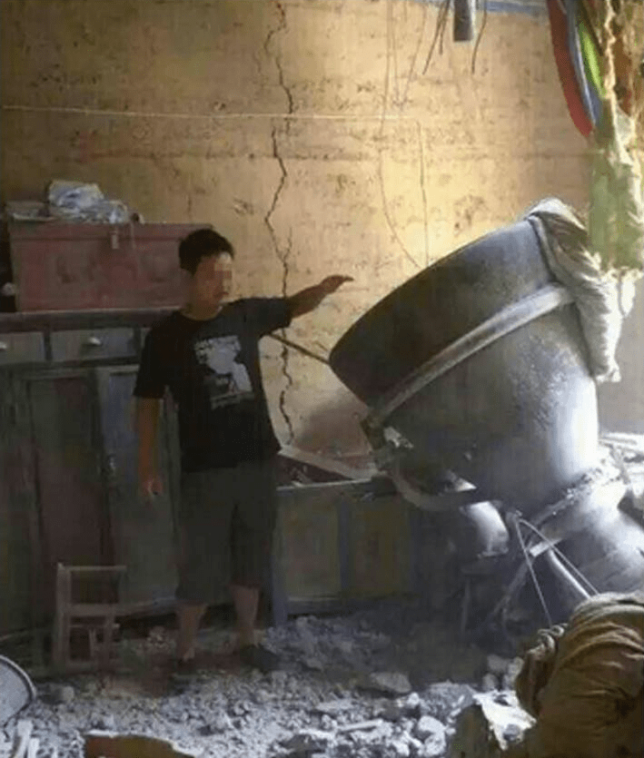 Part Of A Rocket Engine Landed In This Guy’s Living Room