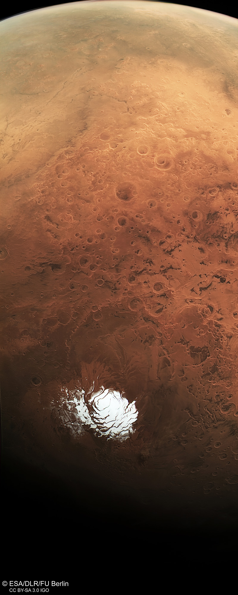 Here Is A Rare View Of Mars’ Icy Backside