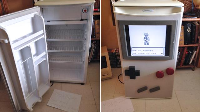 This Guy Turned His Dorm Room Fridge Into An Oversized Playable Game Boy