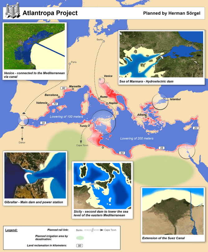 The Insane 1920s Plan To Dam The Mediterranean And Form A Supercontinent