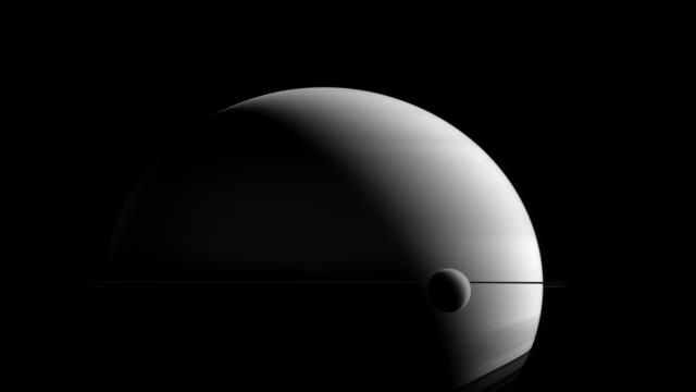 A Moody View Of Titan And Saturn