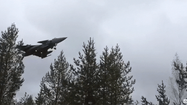 Watch A Fighter Jet Land On The Middle Of A Highway Road
