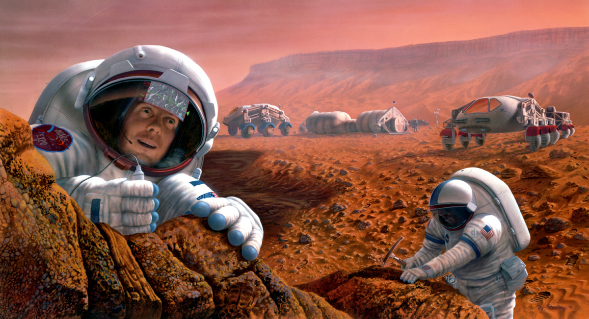 This Artist’s Cheerful Renderings Of Space Exploration Look Like Stills From The Martian