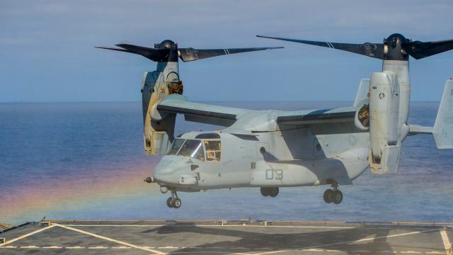 Awesome Photo Of A V-22 Osprey Inside A Rainbow