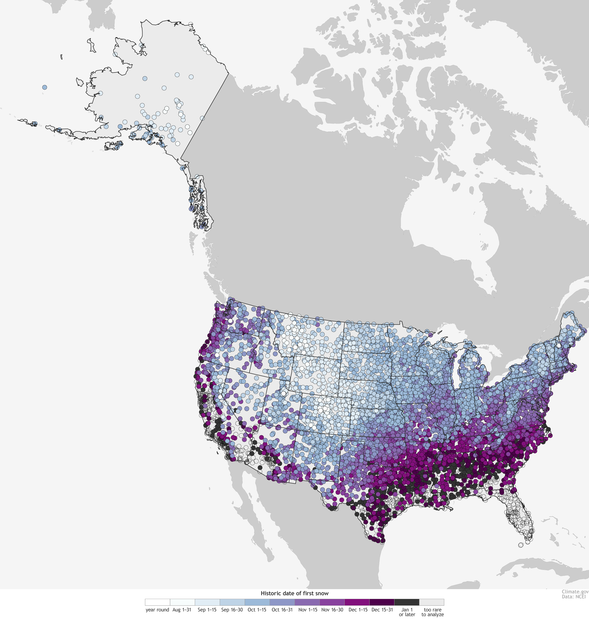 This Map Shows The First Snowfalls Across America