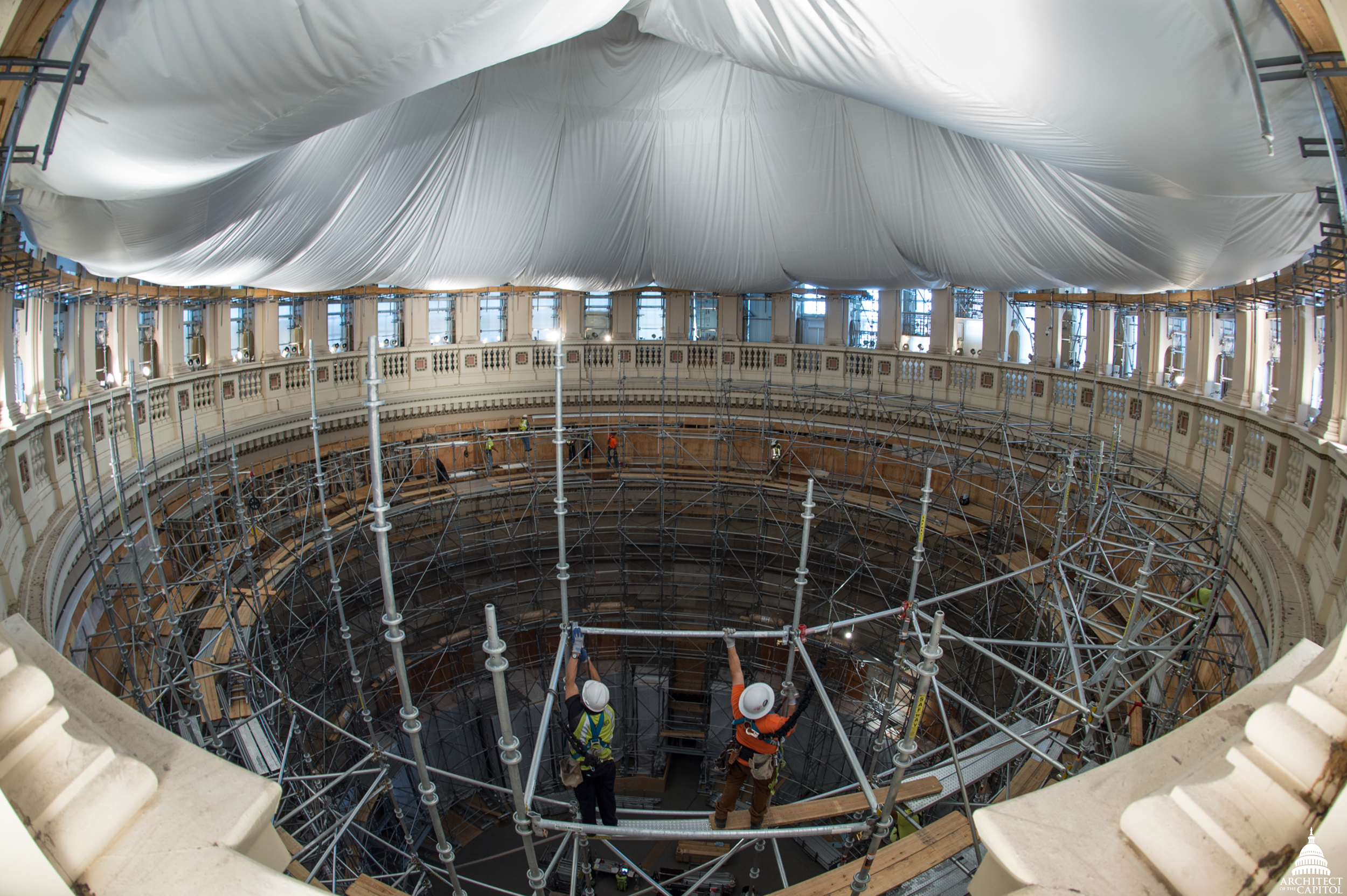 Building Scaffold Inside The Capitol Rotunda Is A Work Of Art Itself