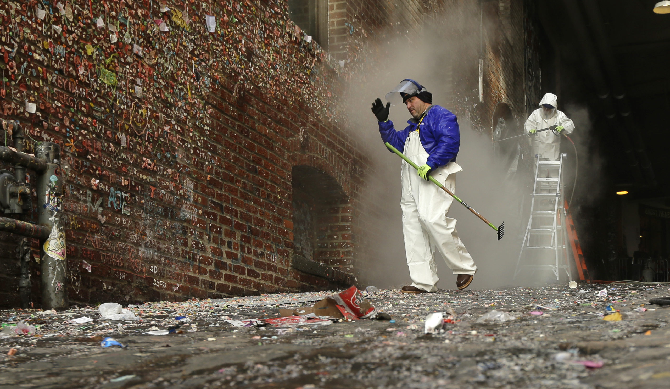 Seattle’s Famous Gum Wall Is Being Scrubbed Away To Bare Brick