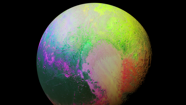 Pluto Shows Its Principal Colours In This Psychedelic Shot