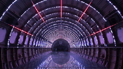 An Aeroplane Fuselage Gets Transformed Into A Stunning Interstellar Light Show