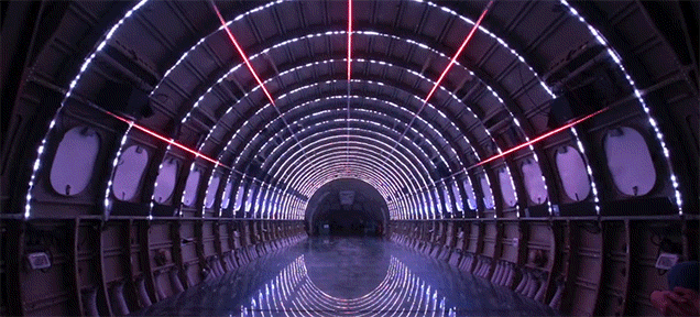 An Aeroplane Fuselage Gets Transformed Into A Stunning Interstellar Light Show