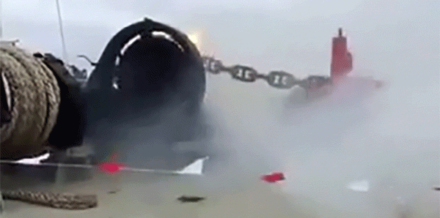 Watch A Ship’s Anchor Go Completely Out Of Control