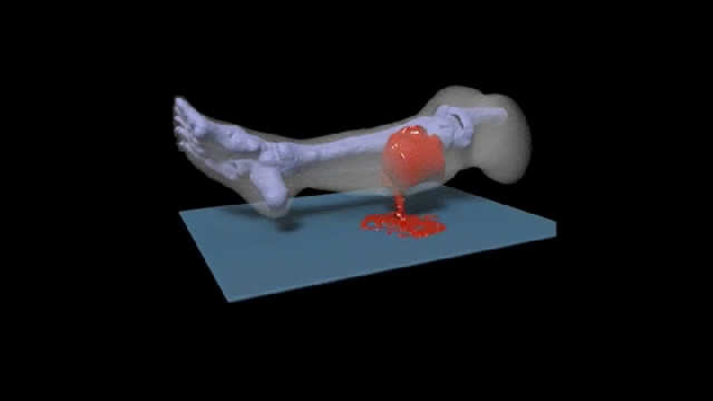 Simulation Of A Leg Gushing Blood Is As Gross As You’d Expect