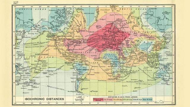 This Map Shows Just How Long Travel Took 100 Years Ago