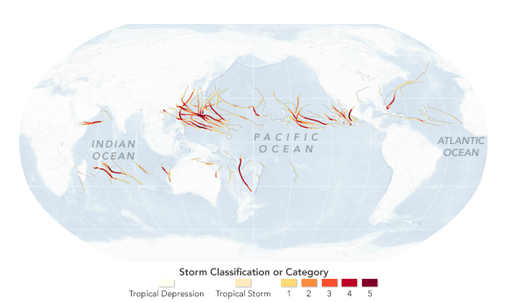 NASA Maps Show Just How Crazy The Storm Season Was In The Pacific