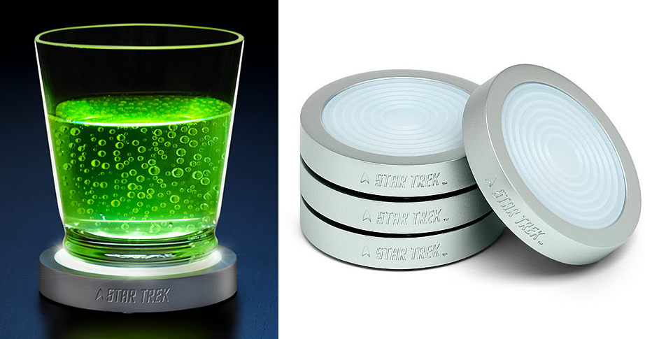 Beam Your Booze With Glowing Star Trek Transporter Pad Coasters