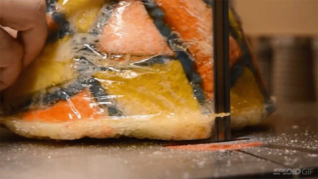 Watch A Bunch Of Kitchen Sponges Get Transformed Into A Bowl