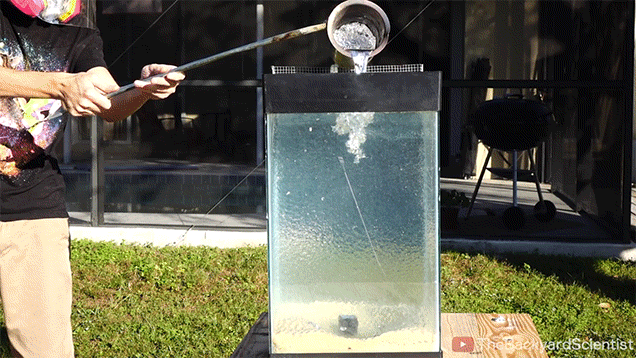 Here’s The Cool Thing That Happens When You Pour Molten Aluminium Inside Polymer Water Balls