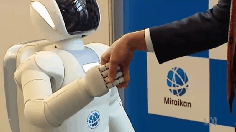 PM Malcom Turnbull Surrenders To The Robots With A Handshake And Selfie