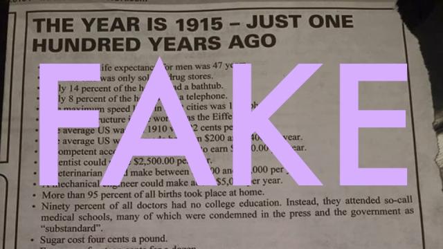 This Viral List About America In 1915 Is Full Of Lies