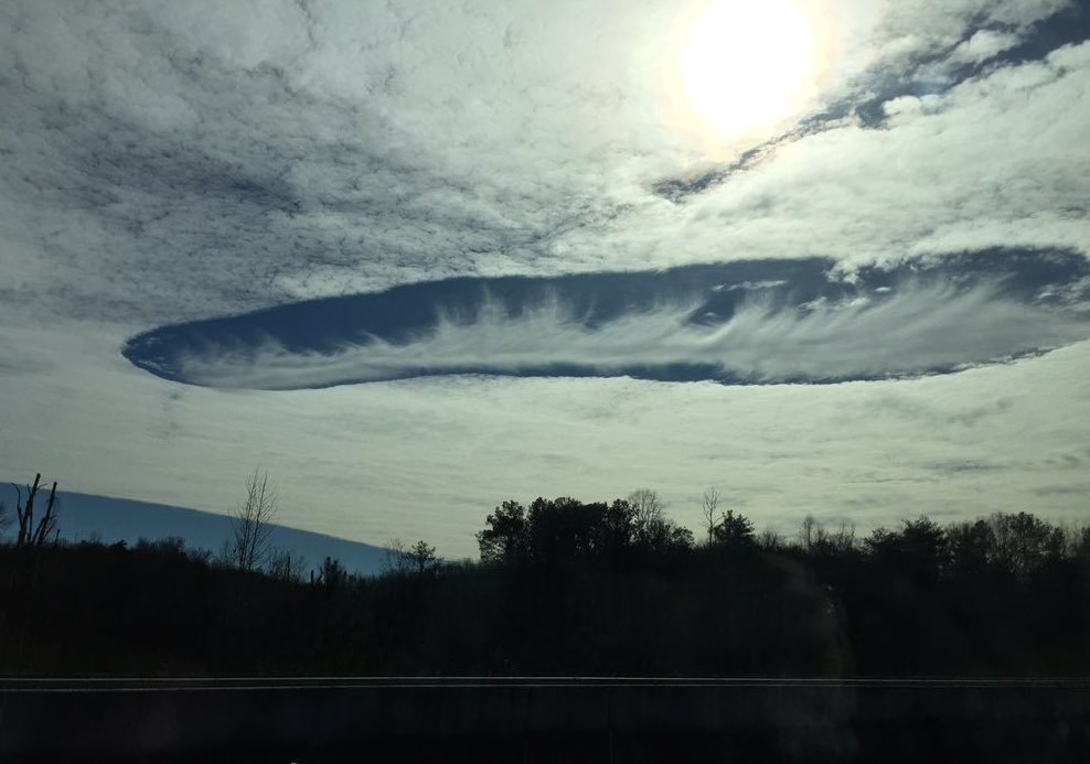 Fallstreak Clouds Poke Decorative Holes Over Southern US Skies