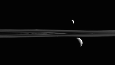 Can You Find The Third Moon In This Glorious View From Saturn?