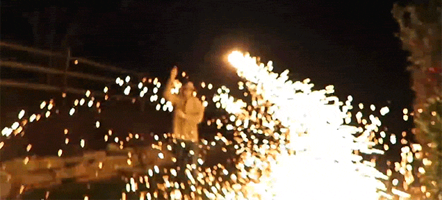 Spinning Burning Steel Wool Around Looks Like Being Inside Fireworks