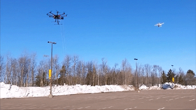 This Drone Catches Another By Firing A Net Right At It