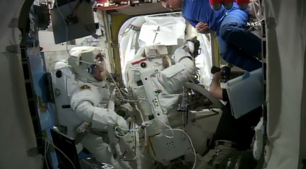 Live Video: Watch Astronauts Move Around Outside The Space Station