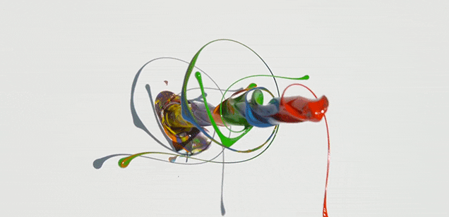 Watch Different Colours Of Paint Spin Like Crazy On A Drill In Slow Motion