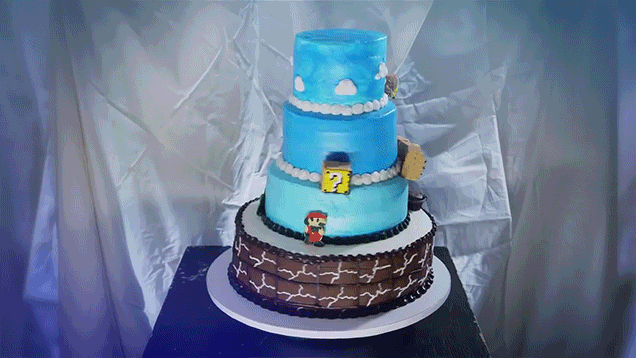 This Spinning Cake Recreates Super Mario Bros. Perfectly