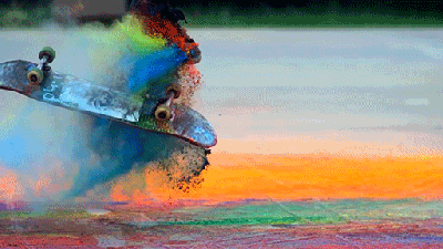 Skateboard Tricks Look Even Cooler With Coloured Paint Powder Flying Everywhere