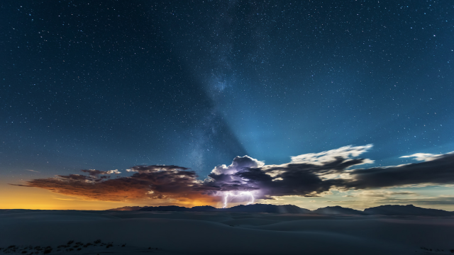 A White Sands Lightning Strike Separates The Heavens And The Earth 
