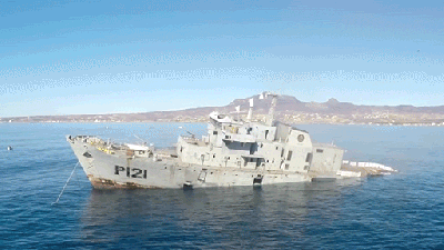 Watch A Navy Battleship Sink To The Bottom Of The Ocean