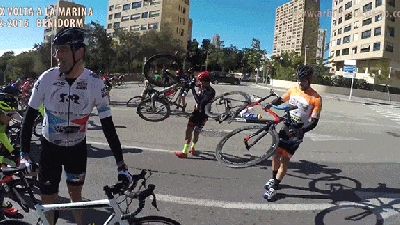 Watch Cyclists Get Blown Backwards In A Race Because The Wind Was Too Strong