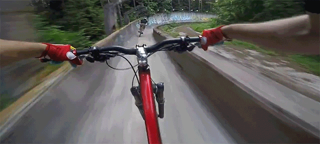 Biking Ridiculously Fast Down A Bobsled Track Is A Crazy Thing To Do