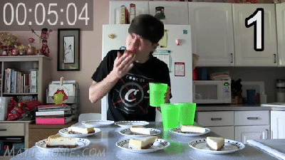 Eating 13 Slices Of Cheescake In One Minute Would Make Me So Very Sick