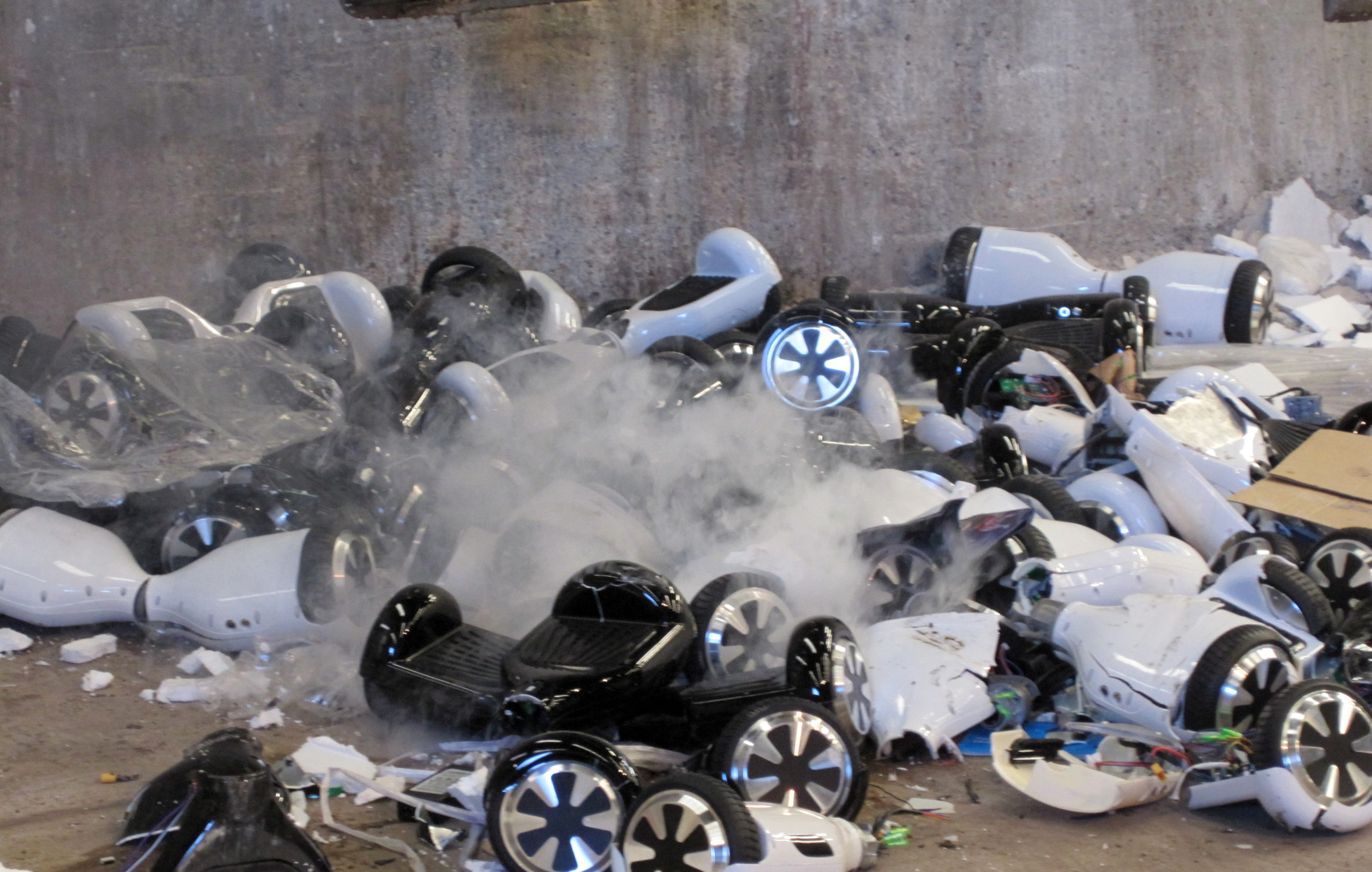 Feast Your Eyes On The Glory Of 90 Hoverboards In A Giant, Exploded Pile
