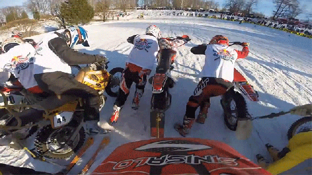 Skijoring Is A Great Way To Get Run Over By A Dozen Motorcycles