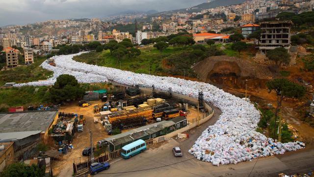 This Street In Beirut Is Completely Made Of Garbage Bags 