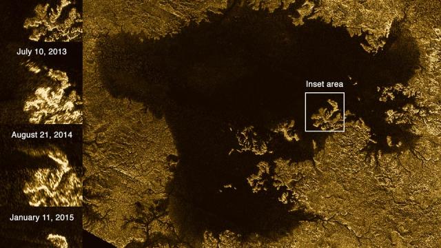 We Think We Know What These Mysterious Glimmers On Titan’s Surface Are