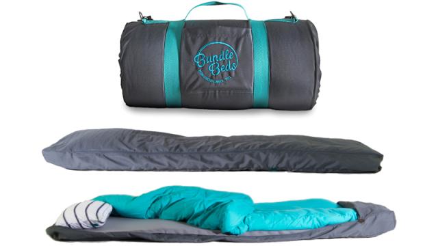 A Sleeping Bag With A Built-in Air Mattress, Pillow And Sheets Makes Camping Easier