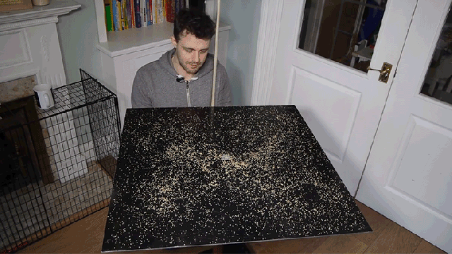 Science Seems Like Magic As This Spilled Couscous Perfectly Organizes Itself